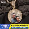 Hip Hop Trendy Cool Personality DIY Memory Photo Frame Pendant Exquisite Shining Ladder Square Pendant Customization