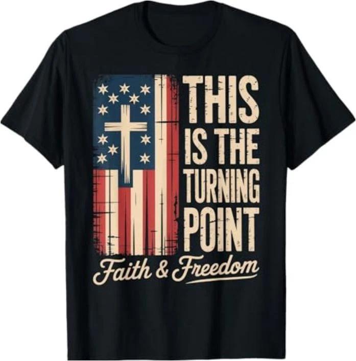 This is The Turning Point Patriotic Faith USA T-Shirt 2XL