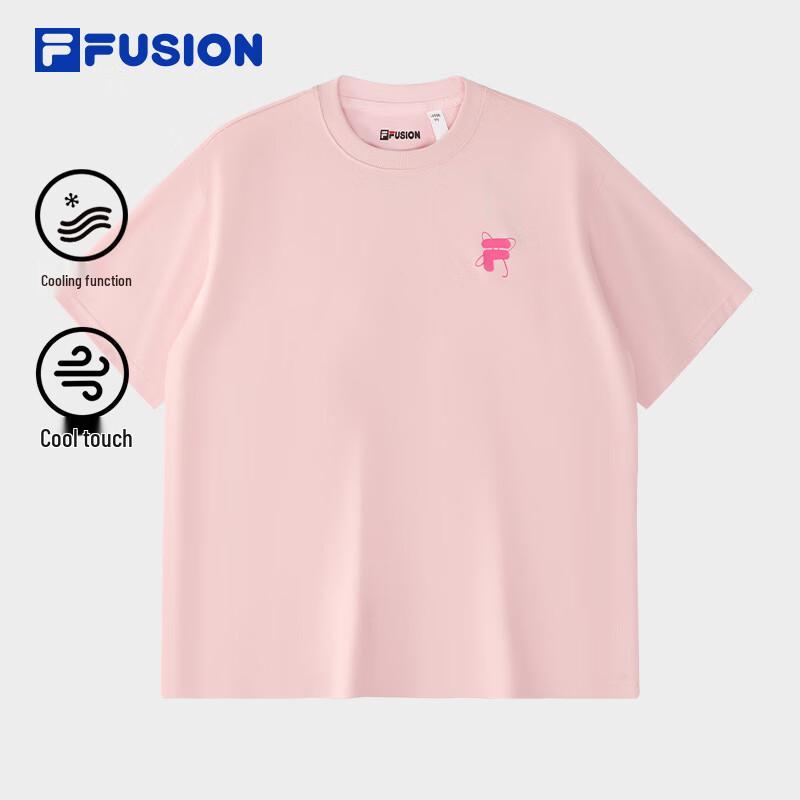 FILA FUSION 2025 Весна Унисекс Хлопковая футболка с эффектом прохлады L