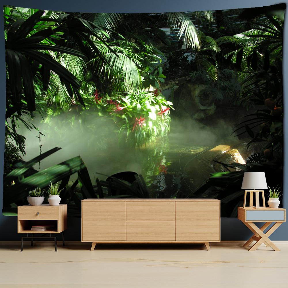Fairytale Forest Tapestry Wall Hanging Beautiful Tropical Landscape Bohemian Hippie Tapiz Room Background Wall Decor