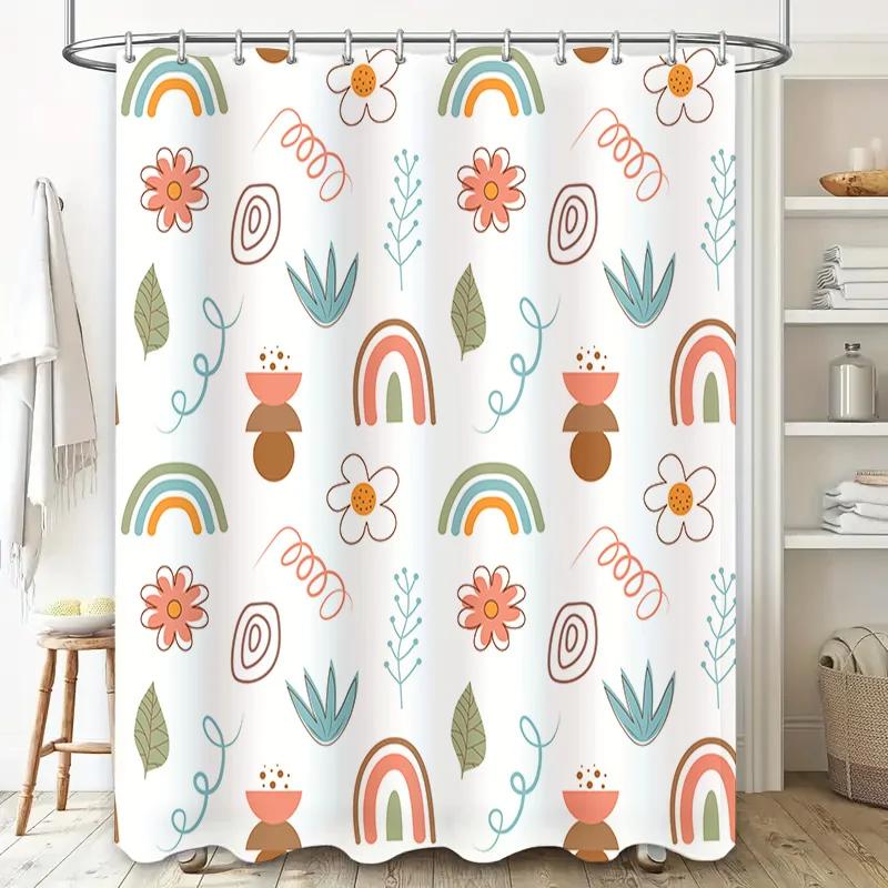1. Verschönern Sie Ihr Badezimmer mit diesem Duschvorhang mit Blumenmuster