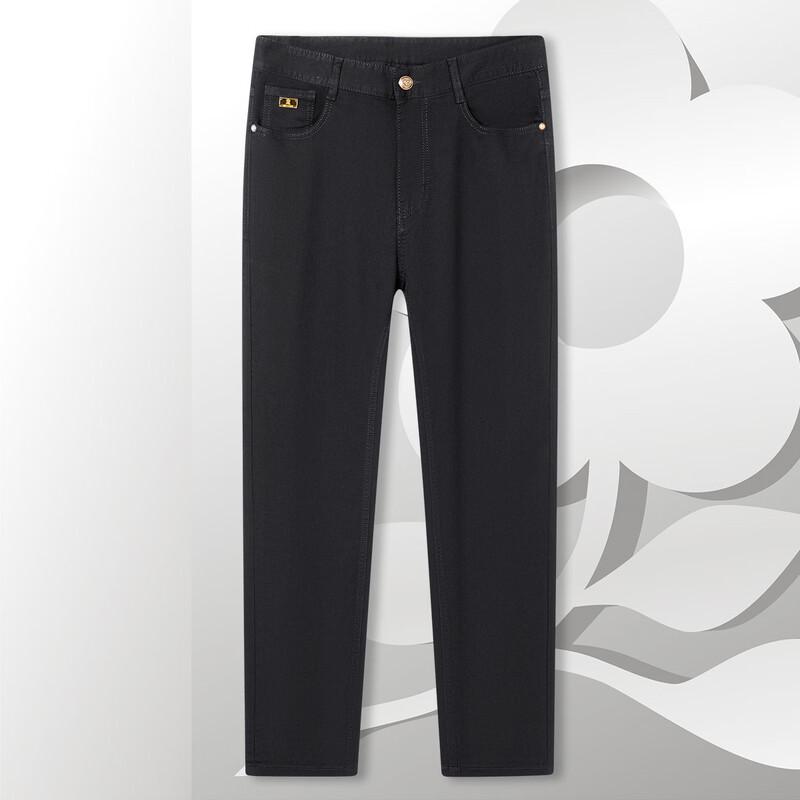 MONTAGUT Men's Comfort Stretch Black Denim Jeans