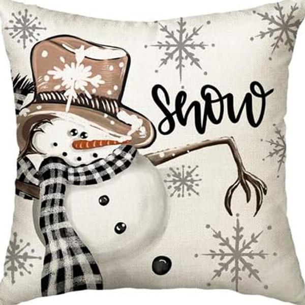 Nordic Christmas Snowman Pillowcase Linen Sofa Cushion Pillowcase New Style Christmas Pillowcase