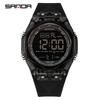 SANDA New 6289 Fashion Student Electronic Watch Sports Multi Functional Waterproof LED Student Electronic Watch Alarm Clock