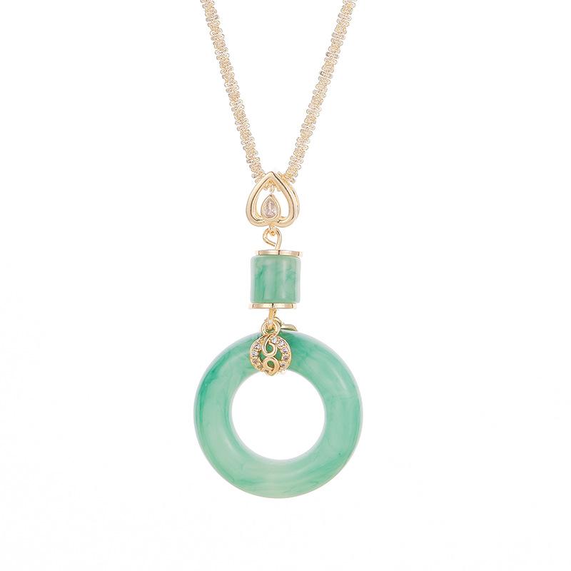 Ping An Buckle Necklace Female Chinese Style Court Retro Hetian Jade Pendant Ornament