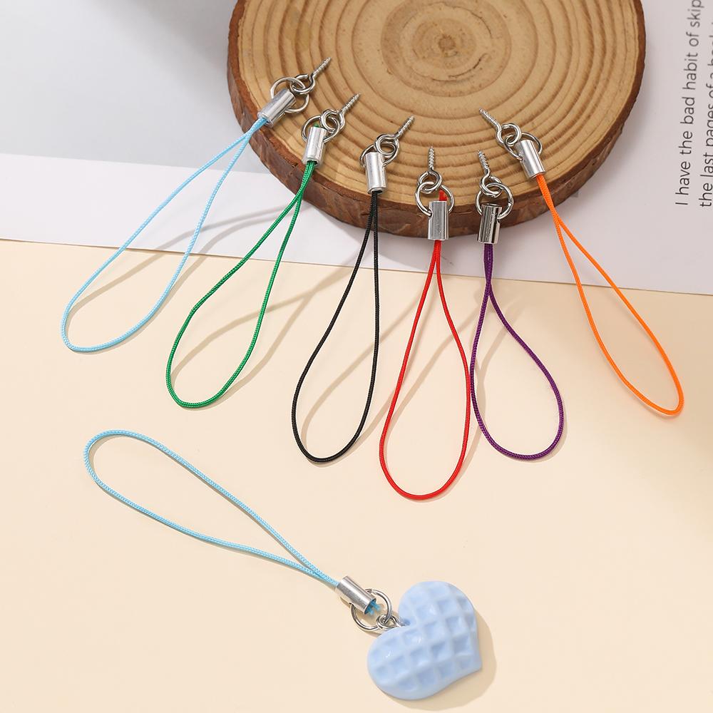 20/50pcs Lanyard Lariat Strap Cord With Eye Pins Screw Colour Strap Charm Cord Rope Keychains Hooks Mobile Phone DIY Accessories