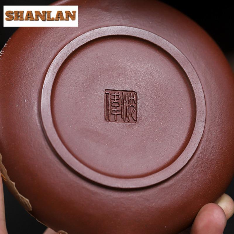 230ml Traditional Yixing Purple Clay Teapots Handmade Flower Bird Pot Raw Ore Purple Mud Kettle Chinese Zisha Tea Set Teaware