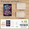 Wooden Colorful Pattern 5D Diamond Painting Tray Art Craft with Handle DIY Diamond Painting Food Tray Kit for Countertop Decor