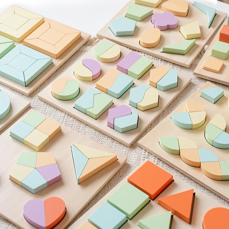 Montessori Geometry Panel Shape Early Education Matching Teaching Aids Children's Hand-held Board Children's Educational Toys