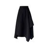 Black Irregular Skirt Women Spring Summer Elastic Waist Thin Mid-length Umbrella Skirts Plus Size Bottoms Vintage Y2k Clothes