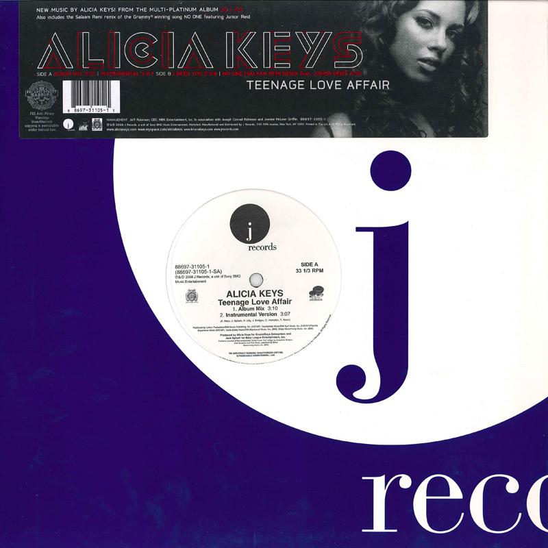 

12inch Record ALICIA KEYS - Teenage Love Affair / I Need You / 88697311051 J 2008 US Soul/Funk Used