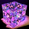Handgefertigter Montage-Spiegel Tulpenblumenmeer Würfel-Nachtlicht Puzzle-Spielzeug-Set Für Gehirnentwicklung