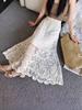 Lace Half-Skirt Elastic Qipao Underskirt - Retro Versatile Autumn/Winter Base Layer