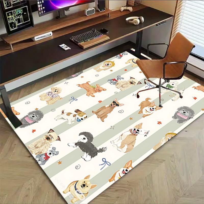 1PC Dogs Pattern Anti-slip carpet, suitable for Office, bedroomand playrooms. It can also be used as a sofa footrest cover-W98