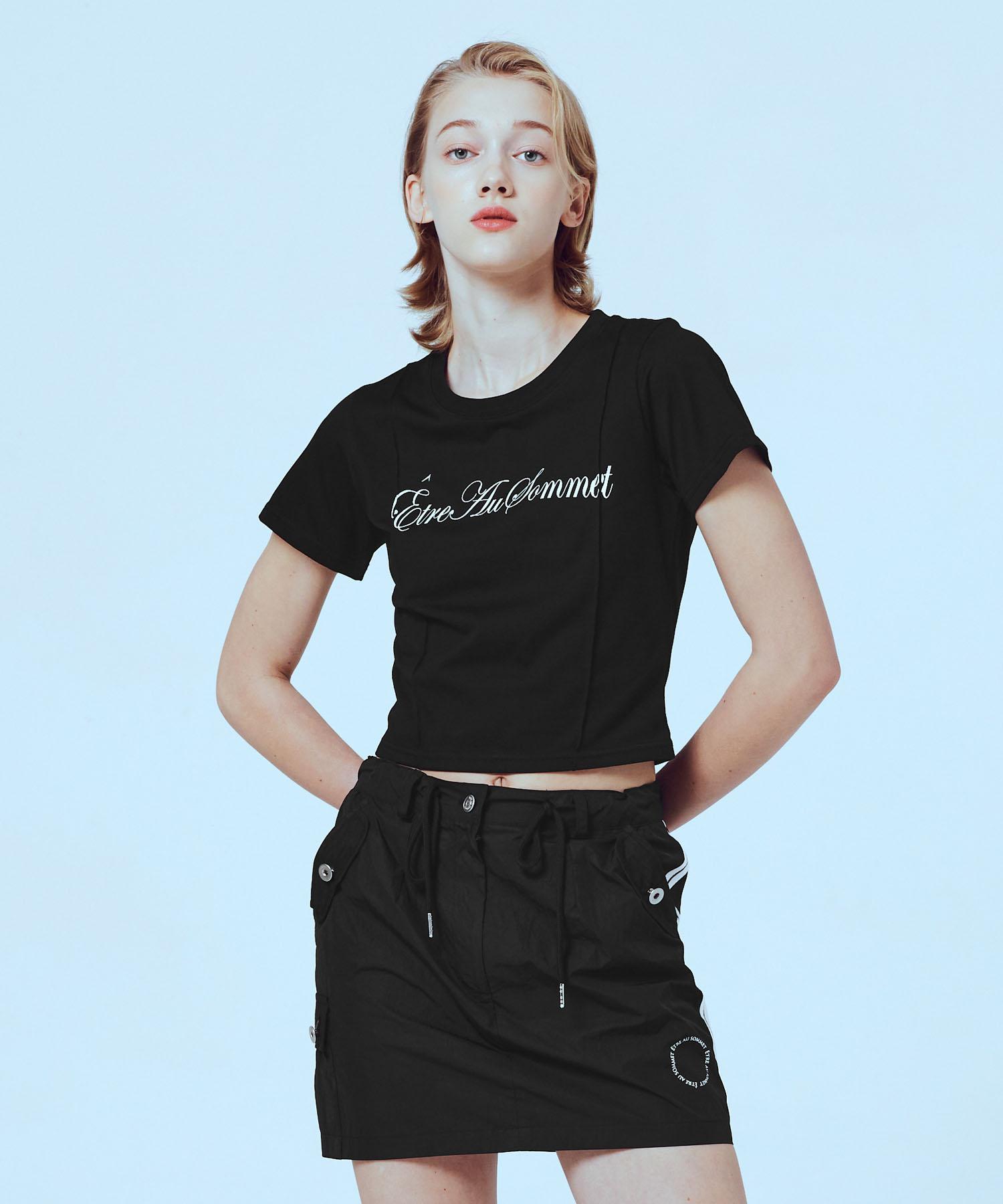 Etosome Double Pintuck Logo Half Tee (Black) Free
