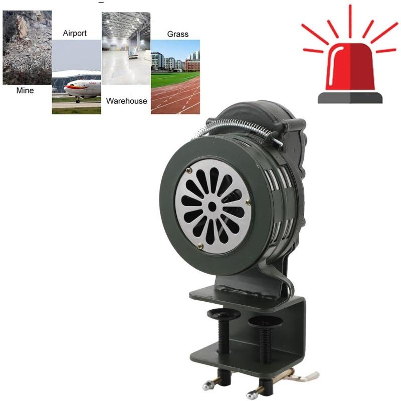 Hand Crank Alarm - Portable Manual Siren for Emergency Alerts, 100 dB Sound, Portable Handheld Air Raid Siren, Ideal for Factories, Campsites