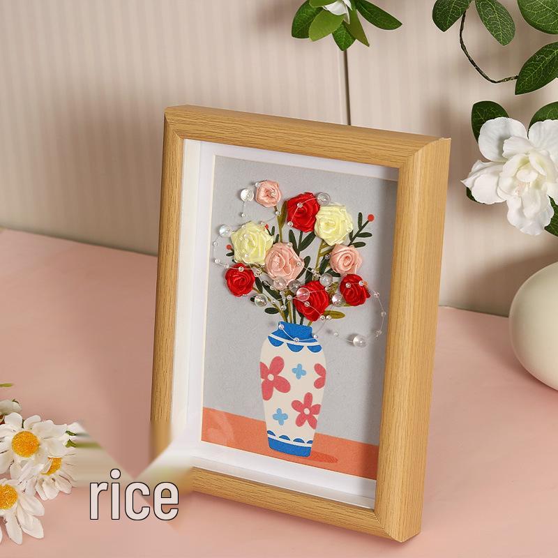 DIY Birthday Gift Kit: Handmade Rose Flower Ornaments & Photo Frame Materials