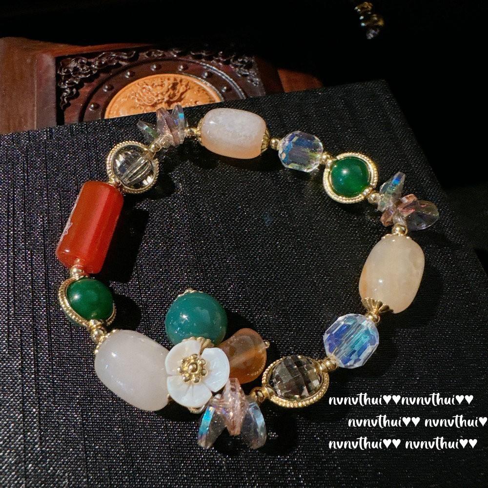 Papalacha, Pink Crystal Flower Bracelet, Rich Family Gold, 18K Gold Plated, Barbie Pink Strawberry Zircon Ring.