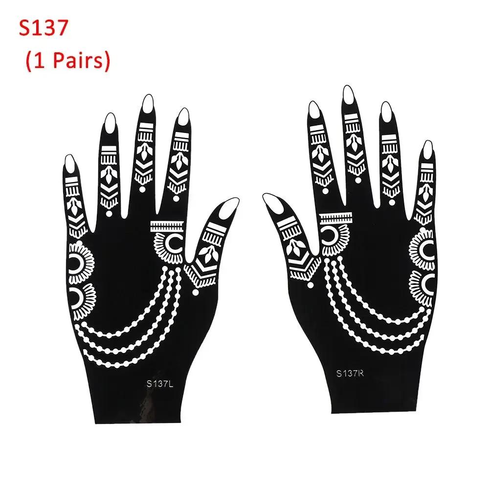 2PCS Henna Tattoo Stencils Flower Tattoo Template Temporary Hand Decal for Women DIY Body Art Henna Template Tattoos