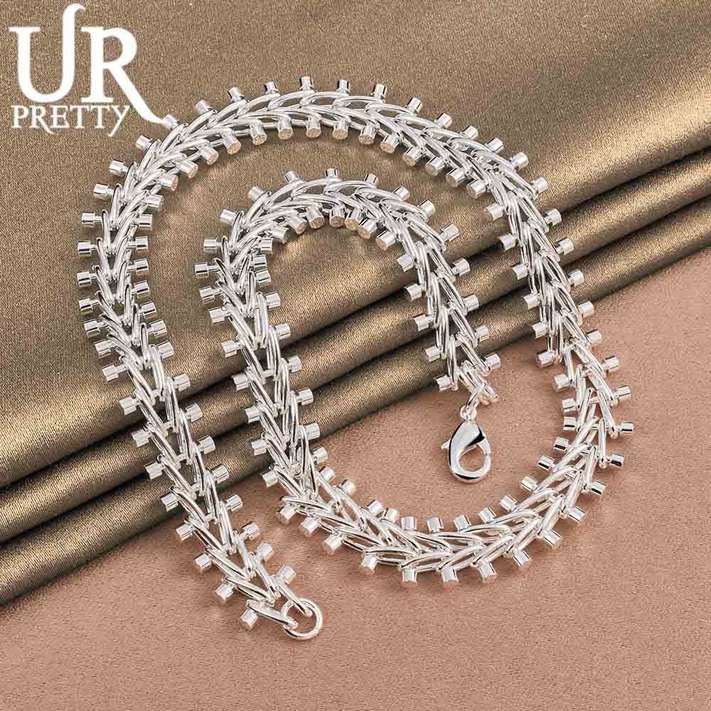 925 Sterling Silver Double Row Bead Necklace Fashion Wedding Jewelry