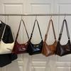 Yogodlns Women's Faux Leather French Casual Vintage Pure Color Simple Shoulder Crossbody Underarm Bag