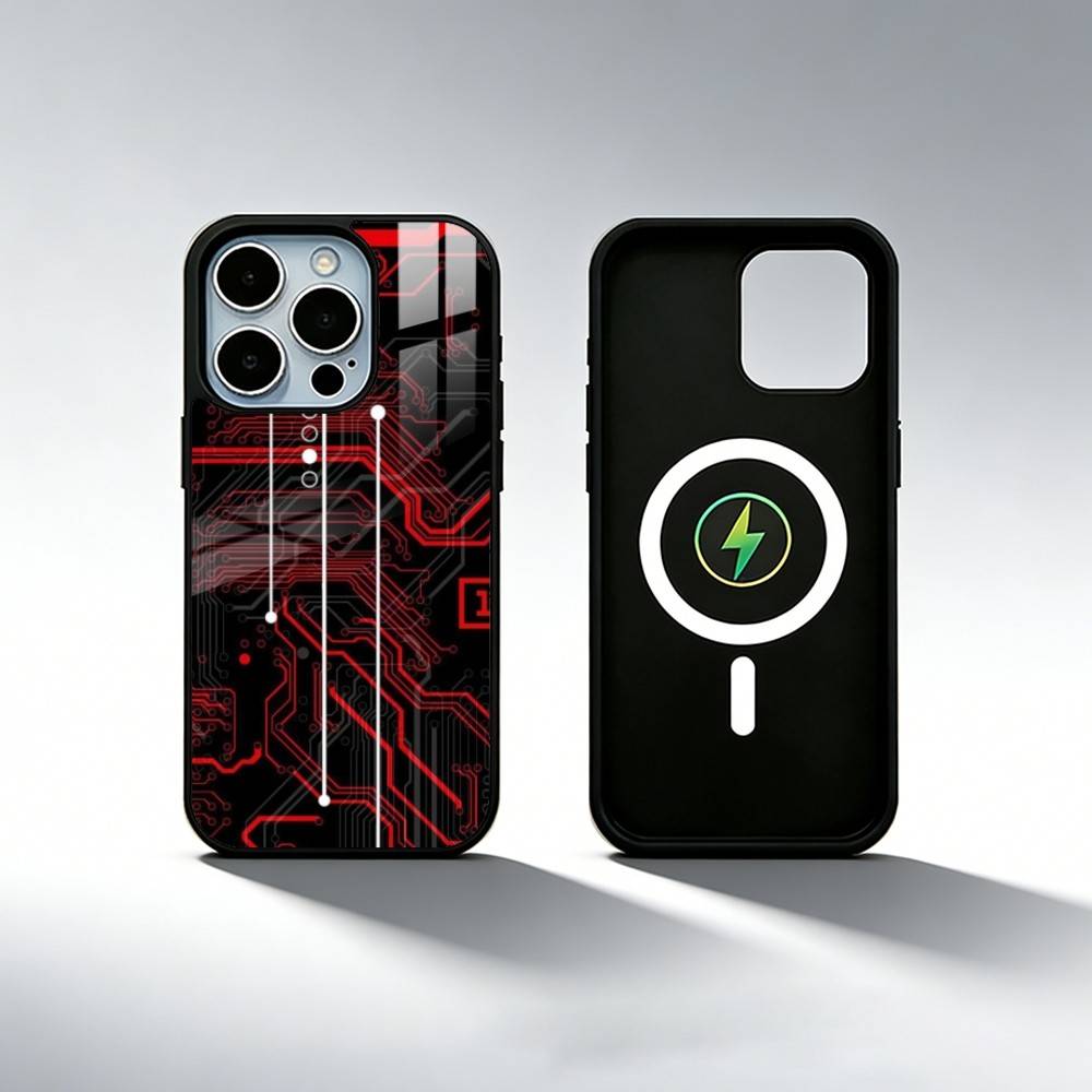 Creative Circuit Board Pattern Phone Case For iPhone17,16,15,14,13,12,11 Plus,Pro Max Magnetic For Magsafe Wireless Charging iPhone17Air