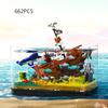 Real Culturable Fish Tank Underwater World Building Brick Titanic Silent Mary Pirate Ship Mini Block Toys Collection With Light