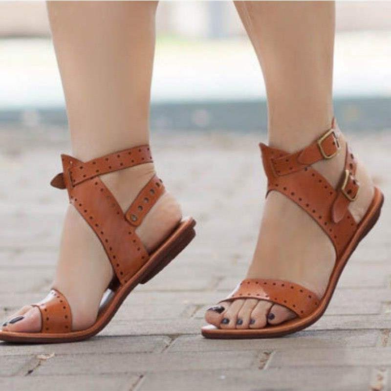 Модные женские сандалии-гладиаторы из мягкой кожи — фото 4