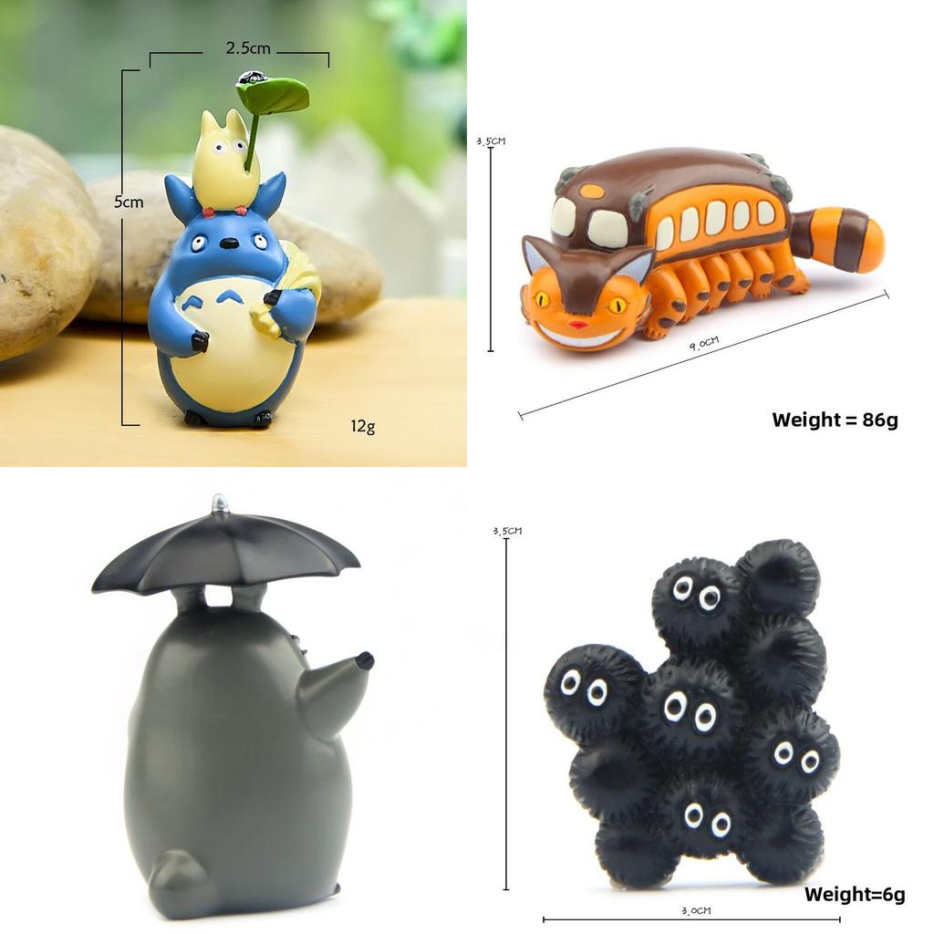 Kawaii Resin My Neighbor Totoro Model With Bus And Leaf Design For Home Decor