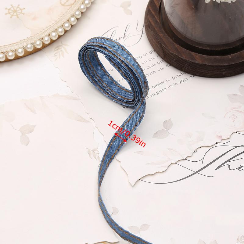 1Roll Versatile Hair Accessories Dark Blue Bag Straps Cowboy Webbing Creative Handicrafts DIY Gift Packaging