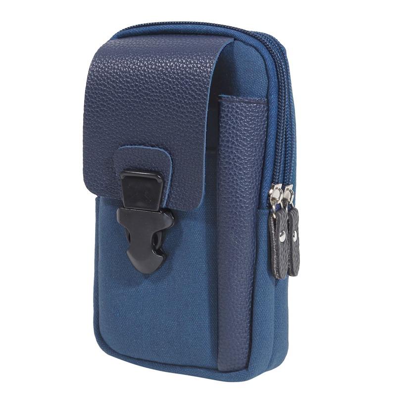 

Casual Men Waist Bag Small Solid Color Zipper Fanny Pack Card Holder 4 Inch Phone Pouch Belt Bag Purse Outdoor Sports синій