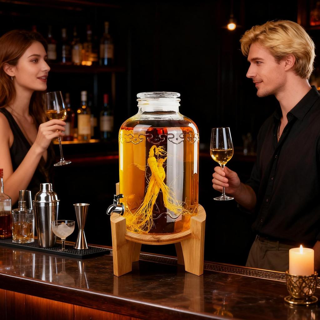 Round Base Wooden Drinking Water Rack Drink Dispenser Stand Juice Can Drinking Water Dispenser Base For Restaurant Bar