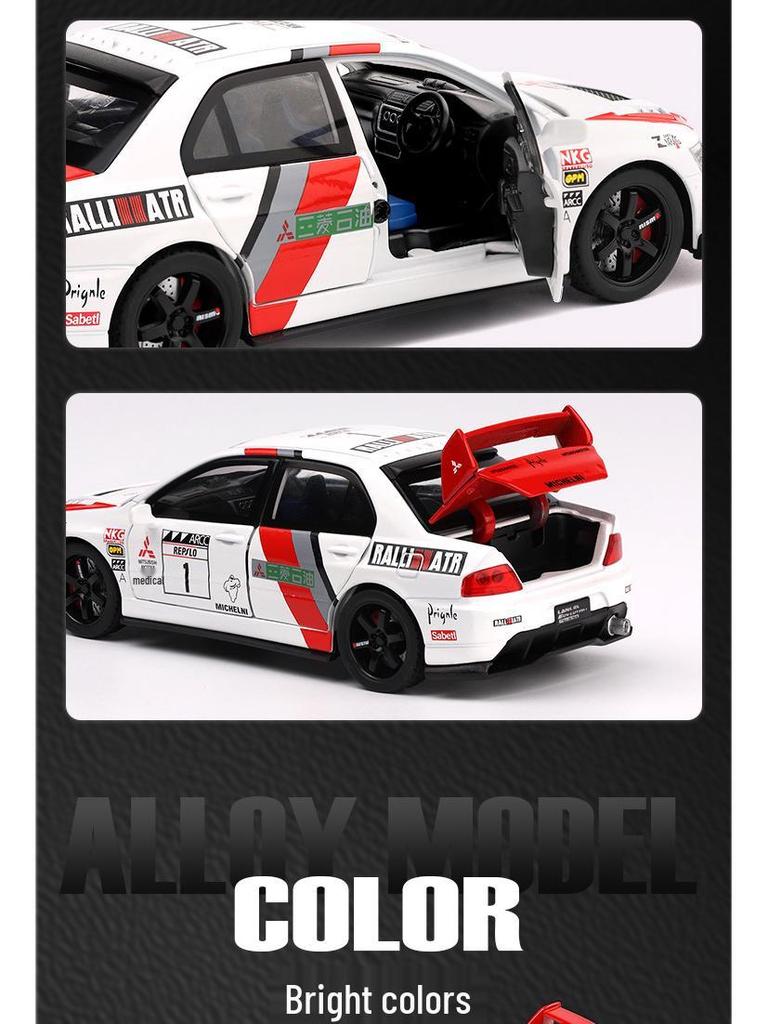 Mitsubishi Evo 1:32 Alloy Car Model with Pull-Back and Sound Effects - EVO Rally Series Collectible Ornament