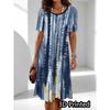 Big Size S-6XL Women's Printed Dress Summer Short Sleeve Round Neck Casual Mini Dress