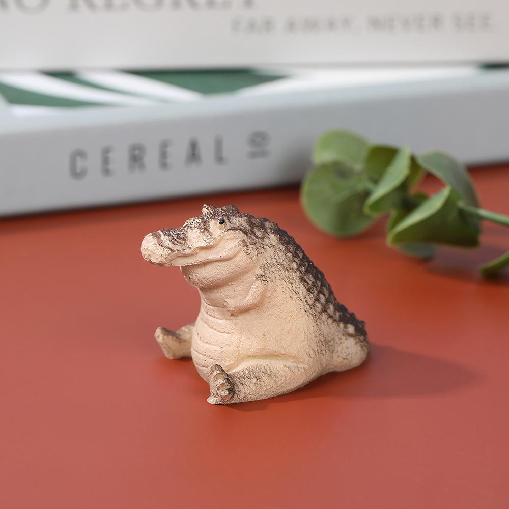 1Pc Creative Little Crocodile Desktop Resin Ornaments, for Outdoor Courtyard Patio Garden dDcoration