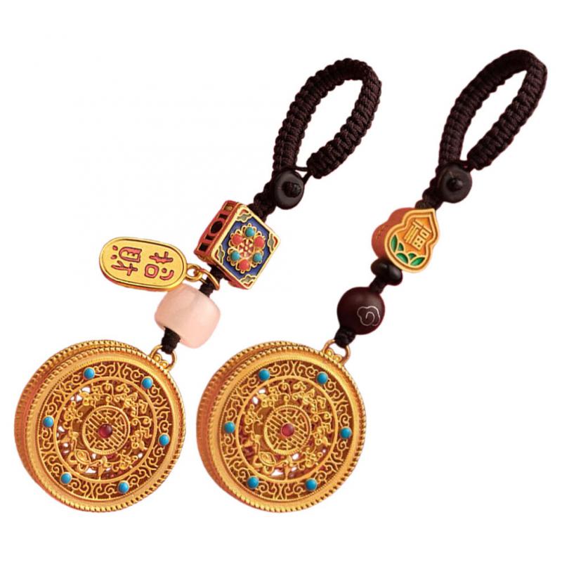 2 Taschenanhänger, Traditionelle Glückssymbole In Farbe, Autodekorationsanhänger