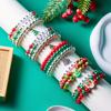 3Pcs Christmas Bracelet Set For Women Colorful Beaded Santa Claus Xmas Tree Snowflake Snowman Pendant Bracelets Festival Gifts