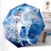 Elsa,Frozen Automatic Umbrella   Tri fold Portable Umbrella, Best Holiday Gift for Men and Women, Durable Iron Frame, Playful Design, Sturdy