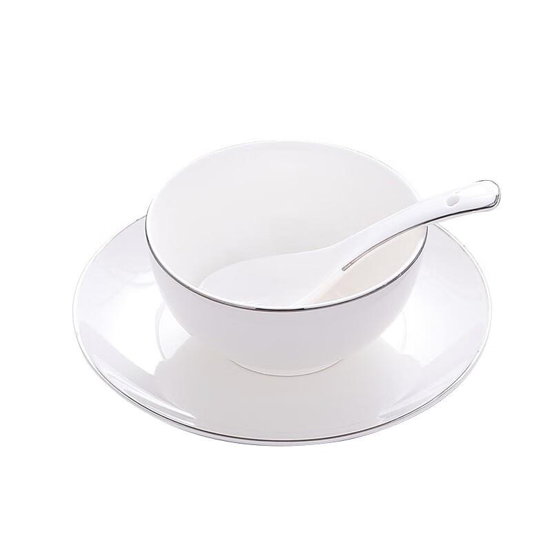 Chinese Style Ceramic Gold Rim Dinnerware Set Large