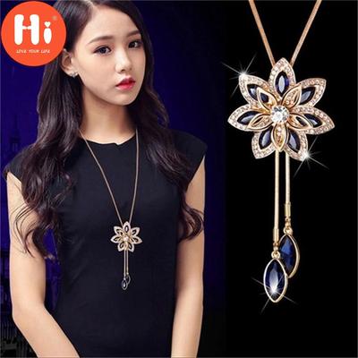 Hi Fashion Creative Snowflake Pendant All-match Necklace Jewelry Sweater Necklace Chain