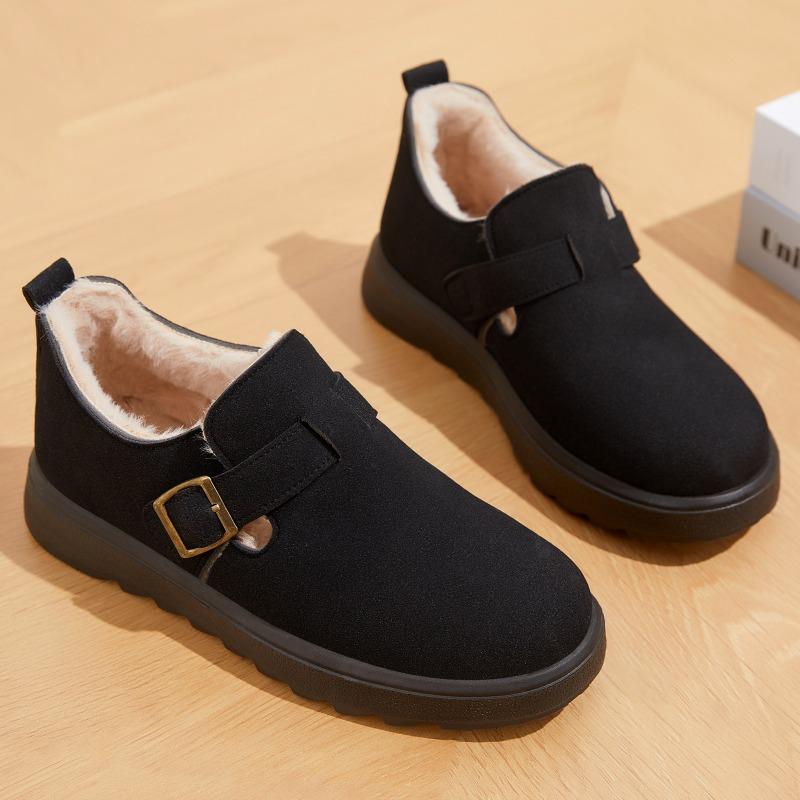 Shoes Women's Cotton Shoes Cold-proof and Warm Short Boots Fleece Thickened Snow Boots One-pedal Versatile Cotton Boots