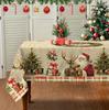 Vintage Winter Wonderland Christmas Tablecloth with Santa Reindeer & Snowman Patterns - Rectangular Table Cover