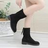 Autumn Winter 2024 New Shoes Women Thick-Soled Casual Plus Size 43 Black Suede Short Boots Fashion Women Boots