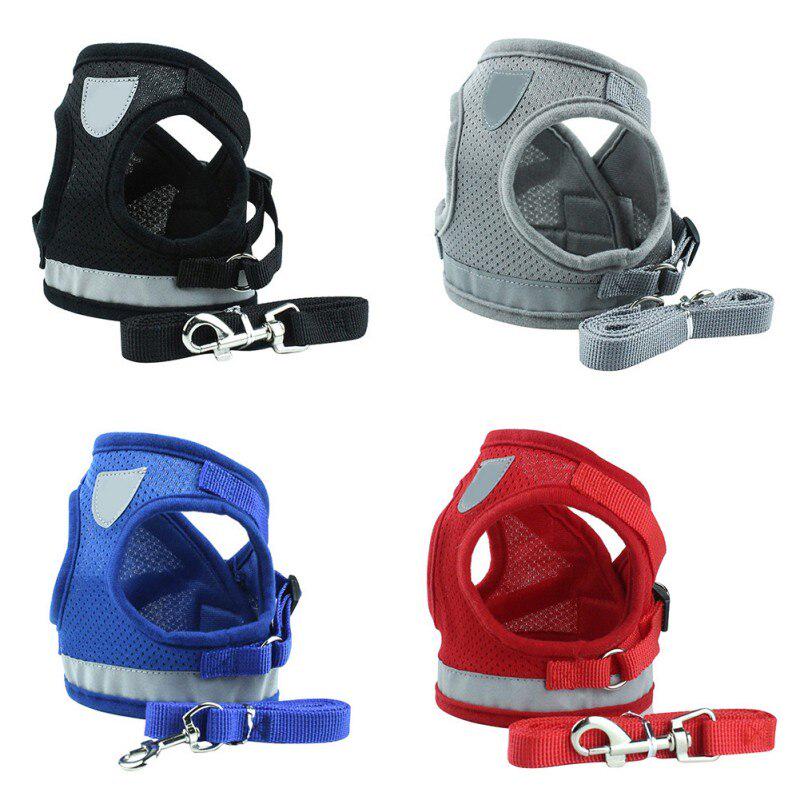 Reflective Safety Pet Dog Harness and Leash Dogs Cat Harnesses Vest Puppy Chest Strap Pug Chihuahua Bulldog Set for Small Medium
