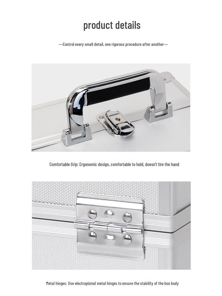 Multilayer Professional Makeup and Nail Art Tool Box, Medium-Large Handheld Case