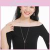 Elegant Geometric Long Sweater Chain For Women Stylish Versatile Accessory In White Gold And Rose Gold
