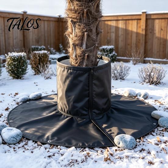 Protective Barrier for Young Trees Palm Tree Root Protector, 3-Layer Winter Freeze Cover with Ground Stakes, Insulation Trunk Wrap Shrubs Garden