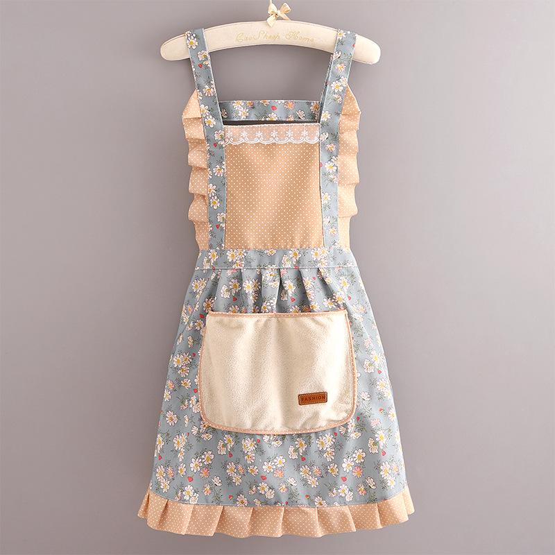 Women's Long Sleeve Canvas Apron - Breathable, Stain & Wear-Resistant Cooking Coveralls for Home Kitchen