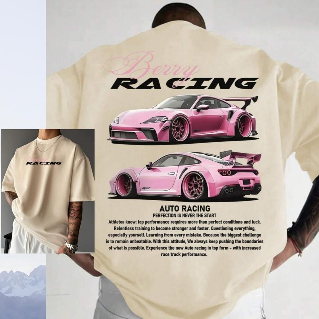 Unisex Mode Trendig Vielseitig Rennsportkultur Grafikdruck Kurzarm T-Shirt High-End Luxus Unisex Stil Sowohl für Unisex als auch für Unisex