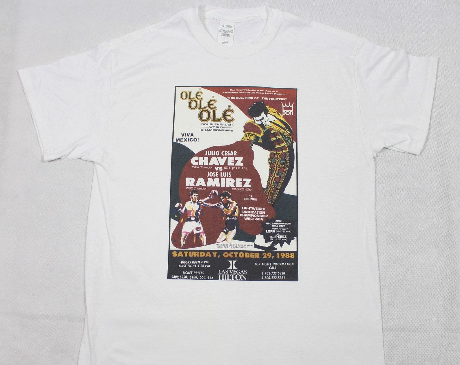 Julio Cesar Chavez Vs Jose Luis Ramirez fight poster White T-Shirt sizes available S-3XL M